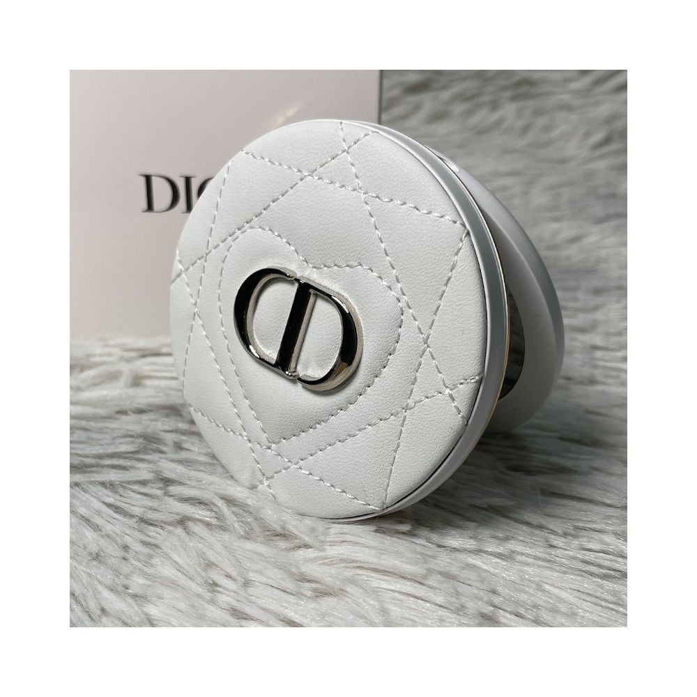 Dior portable double sided makeup mirror in black pink and white leather presented as a counter gift image 2