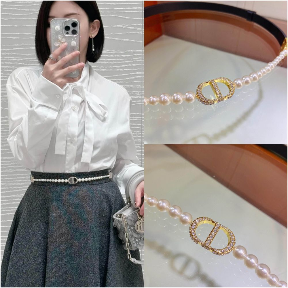 Adjustable waist chain belt with D bead rhinestones suitable for trousers coats and other decorative accessories high end design for women s dresses image 0