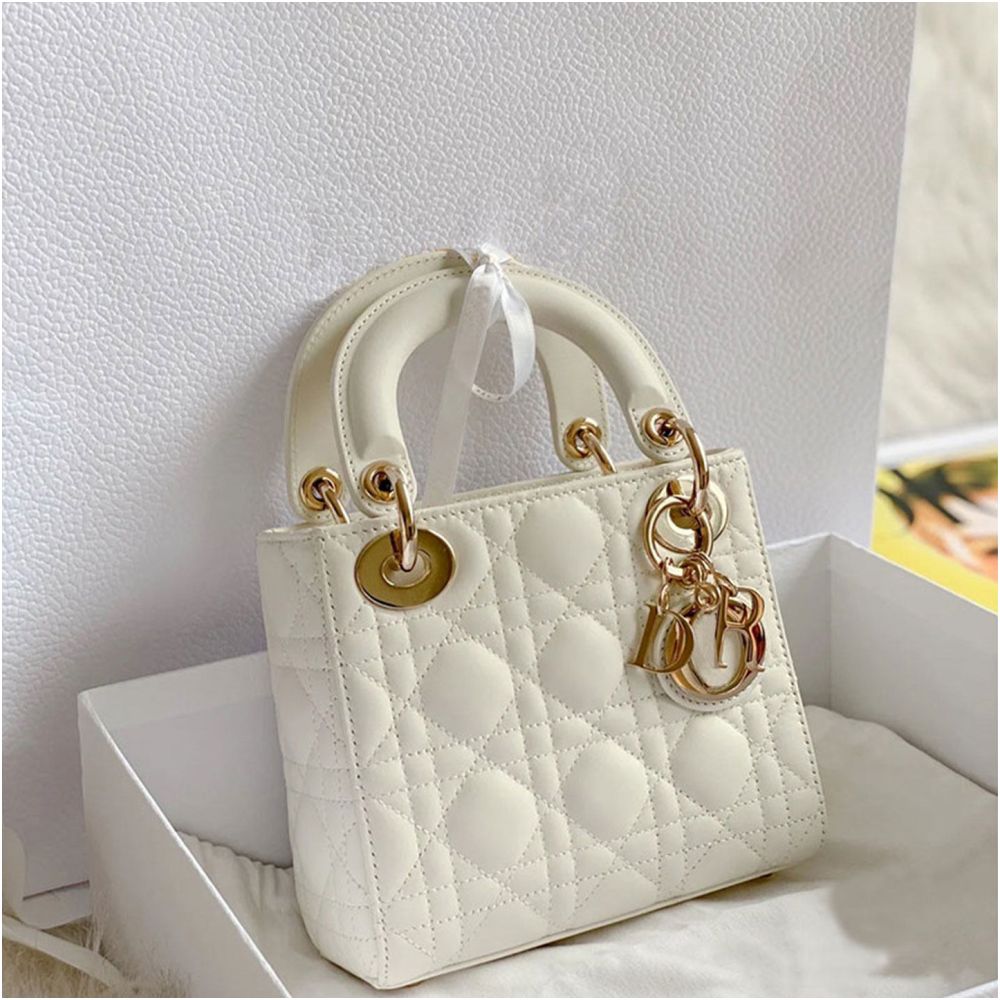 2025 New Women s Genuine Leather Lady Dior Handbag High End Luxury Quilted Handbag Fashionable Shoulder Crossbody Bag image 1