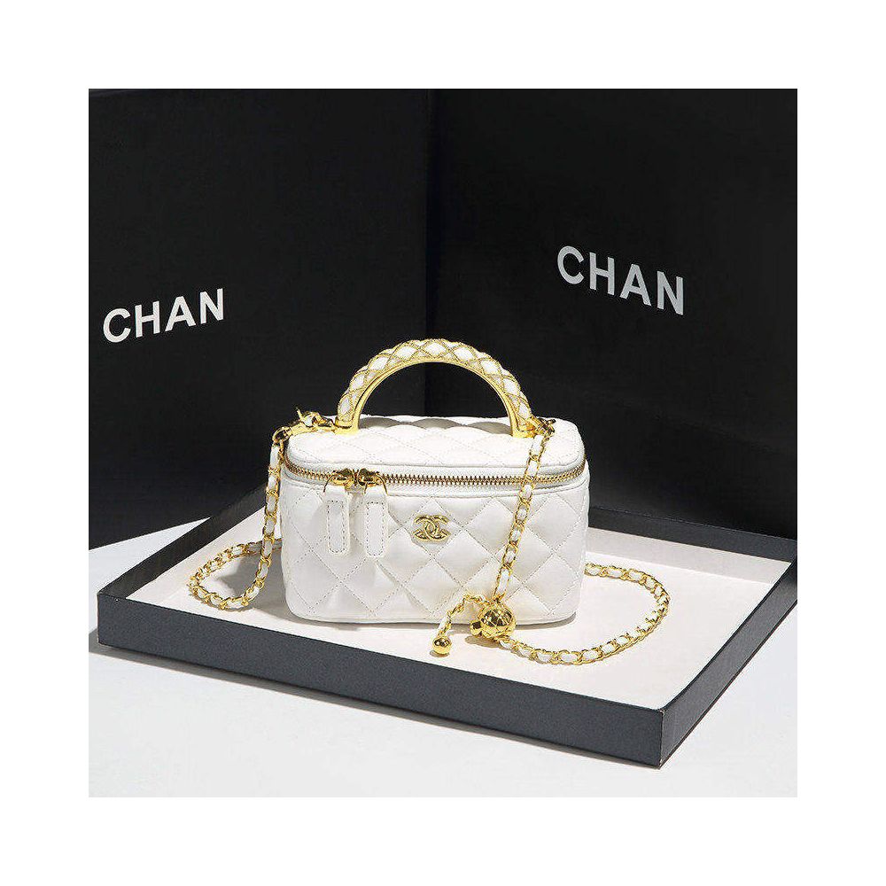 Chanel Mini Box Bag for Women 2026 New Style Chanel inspired Handbag Makeup Bag Quilted Chain Shoulder Crossbody Bag image 1