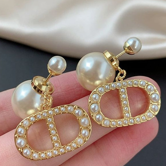 CD Pearl studs earrings/earclips
