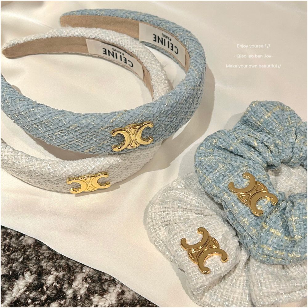 Joy Arc de Triomphe Headband Chanel style Autumn Winter High Crown Headband French Tweed Versatile Trendy image 0